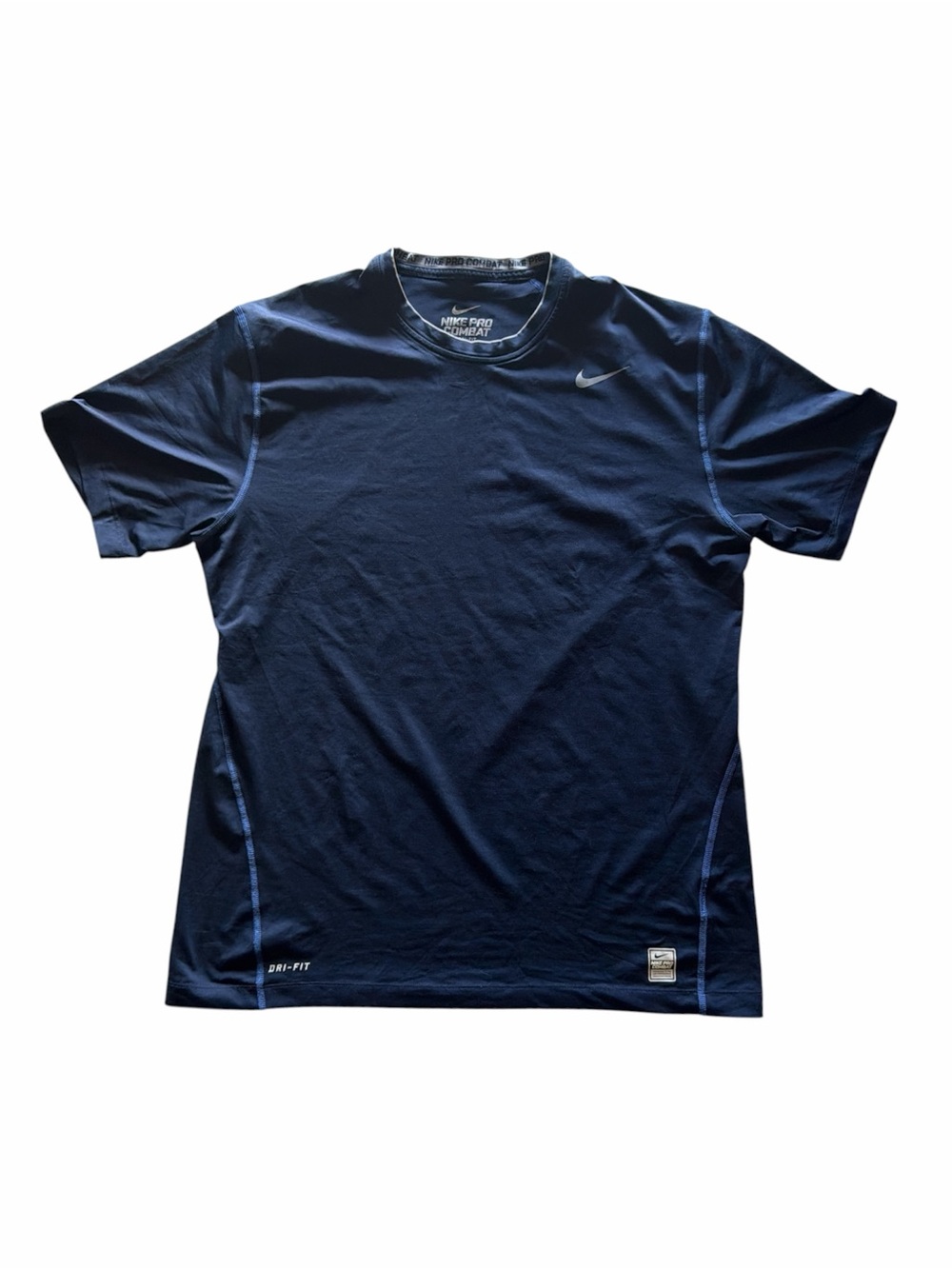 Nike Pro Combat Dri-FIT Fitted Compression Training Shirt Navy Blue Men’s XL